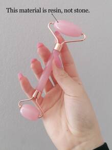 Rodillo de resina de 1 pieza Gua Sha - Rodillo masajeador facial de resina antienvejecimiento y herramienta Guasha para cara, ojos, cuello - Belleza natural Herramientas para el cuidado de la piel Relajación muscular corporal Alivia las arrugas Rosa