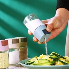 1 Peça Saleiro Dosador Com Indicação De Peso De 0,5g Com Dispensador De Sal Tipo Empurrar, Tanque De Sal, Frasco De Açúcar, Saleiro De Pimenta E Temperos, Frasco De Temperos - Azul - Visão 5