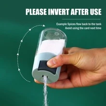 1 Peça Saleiro Dosador Com Indicação De Peso De 0,5g Com Dispensador De Sal Tipo Empurrar, Tanque De Sal, Frasco De Açúcar, Saleiro De Pimenta E Temperos, Frasco De Temperos - Azul - Visão 3