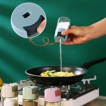 1 Peça Saleiro Dosador Com Indicação De Peso De 0,5g Com Dispensador De Sal Tipo Empurrar, Tanque De Sal, Frasco De Açúcar, Saleiro De Pimenta E Temperos, Frasco De Temperos - Azul - Visão 4