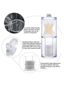 Sắp xếp phòng tắm của bạn với bộ hộp đựng lọ đựng thuốc bằng nhựa Acrylic trong suốt này - Hoàn hảo để đựng bóng vệ sinh, tăm bông, tăm bông, bông tròn và bông trang điểm! - Trong sáng - Xem 7