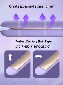 2-in-1 Straightening And Curling Iron Hair Styling Tool With Floating Plates, Mini Straightener, Cross-border - Black - View 2