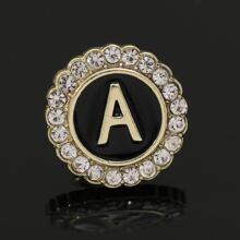 1 Peça Simples & Fashionable Em Forma De Redondo Strass Embutidos 26 Broches Para Homens O Negócio Terno Acessório