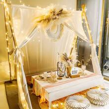 1包10/20/40/80 LED電池供電串燈防水燈串，適用於臥室家居花園派對樹室內外裝飾（暖色和多彩可選） - 黃色 - 查看 3