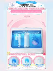 Toilet Cleaning Agent, Blue Bubble Removes Smell And Dirt, Cleans Toilet Automatically, Leaving A Nice Smell - tinh thần nhà vệ sinh hoa hồng - Xem 7