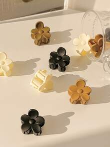 1 Peça Prendedor De Cabelo Feminino Com Flor, Mini Garras De Cabelo Para Prender O Cabelo Na Parte De Trás Da Cabeça - Branco - Visão 2