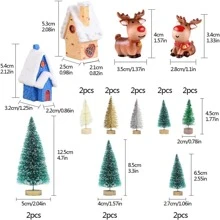 30 Bộ Dụng Cụ Trang Trí Giáng Sinh Thu Nhỏ, Tượng Nhỏ Bằng Nhựa Poly-Resin Phong Cách Giáng Sinh Ông Già Noel Cây Giáng Sinh Người Tuyết Tuần lộc Trang Trí Giáng Sinh Hoạt Hình Dễ Thương Cho Trang Trí Tiệc Trong Vườn Nhà Trang Trí Máy Tính Để Bàn - Đỏ và trắng - Xem 3