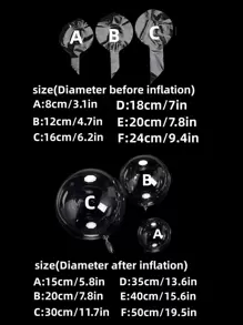 10 piezas Globos decorativos transparentes - transparente - Ver 10