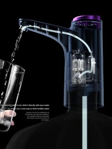 1pc一桶桌兩用無線電動飲水機,具有tds水質檢測功能,靜音設計,強勁的1200mah電池容量,可長時間使用。有兩種版本:附底座或不含底座,適用於瓶裝水、飲水機或桌上型自動飲水機。) - 黑色 - 查看 7