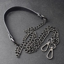 120Cm Túi Kim Loại Dây Xích Thay Thế Da PU Túi Dây Cho DIY Túi Cầm Tay Tay Cầm Dây Đeo Vai Phụ Kiện Túi Tay Cầm Túi hiện Nay - màu đen - Xem 2