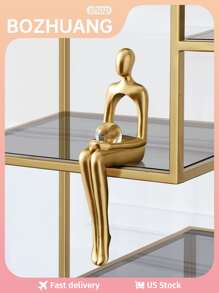 1入組人物設計裝飾工藝,現代ABS裝飾物件適用於家庭裝飾 - 金色 - 查看 1