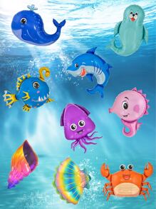 9pcs/Set Mini Ocean Animal Figures Toy Set
