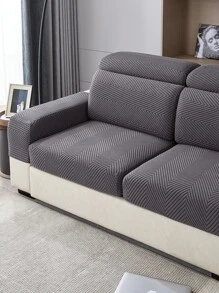 1pc Universal Elastic Corn Velvet Sofa Cover, Stretchable Full Package Cushion Cover, Washable Dustproof And Stain Resistant Sofa Slipcover - Màu xám đen - Xem 5