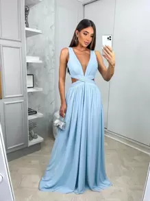Women Party Dresses - Baby Blue - View 1