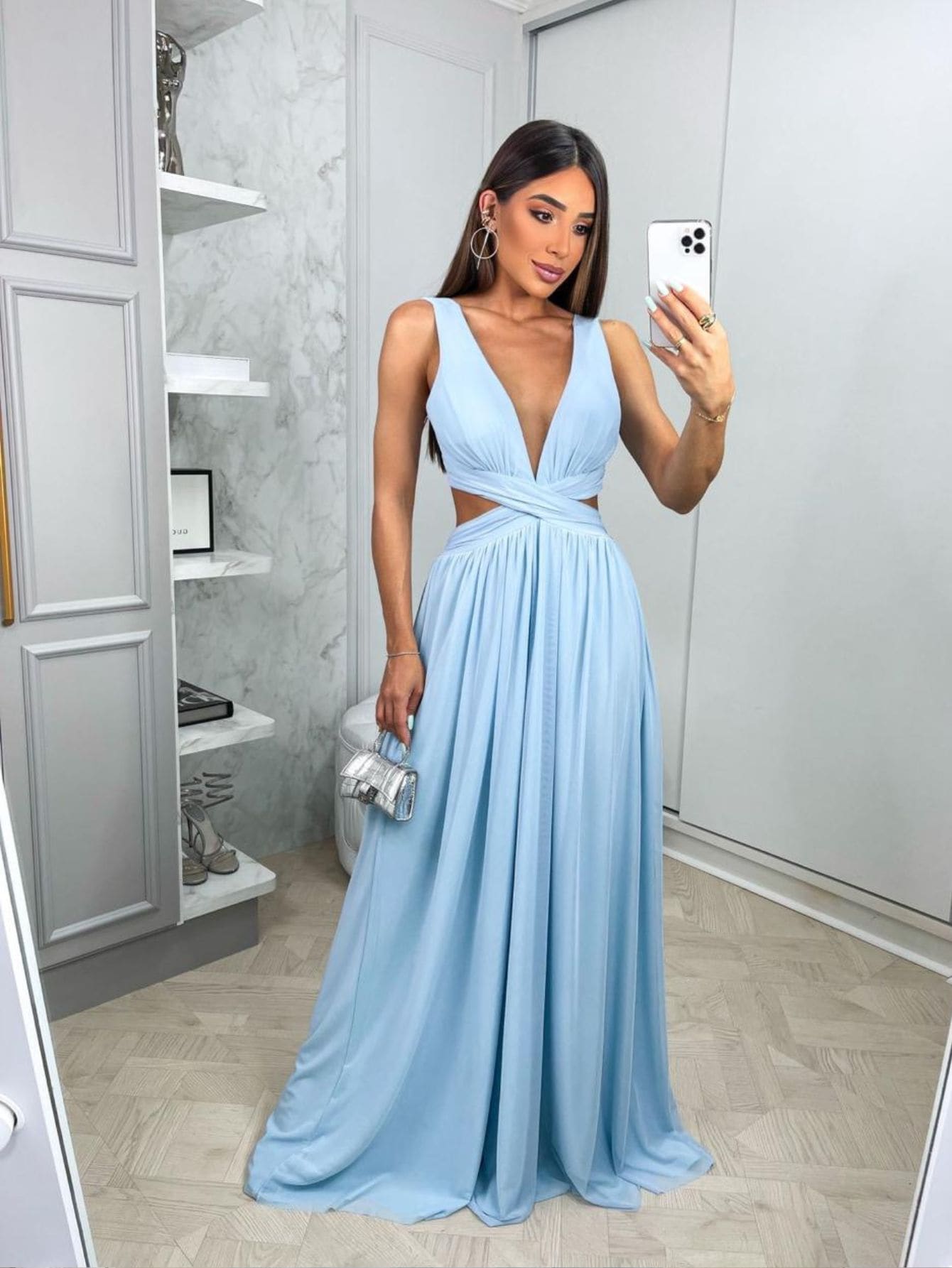 Women Party Dresses - Baby Blue - View 1