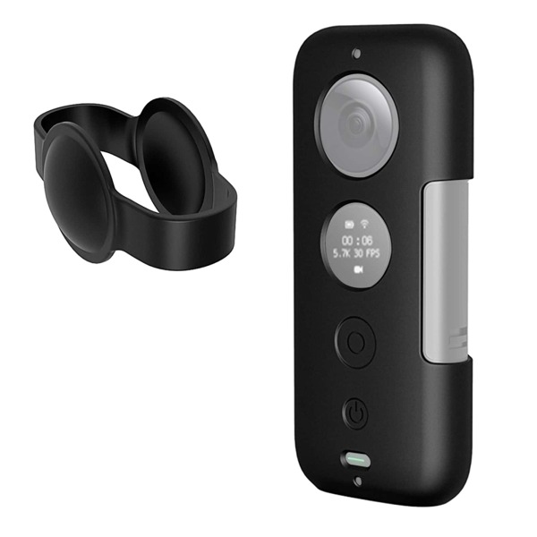 Puluz Funda protectora de silicona con tapa para lente PULUZ para Insta360 ONE X (Negro)