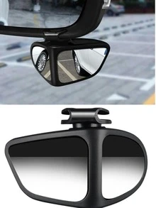 360 Degree Car Blind Spot Mirror For Front & Rear View, Reversing Auxiliary Mirror (one For The Driver) - Black - View 2