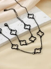 Clover Design Necklace And Bracelet Set Valentines