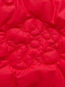 Annil Tween Bé Gái Cổ Đứng Chiều Dài Giữa Áo Đệm Mùa Đông Sinh Viên Thời Trang Ấm Áp Áo Chống Gió - Đỏ - Xem 4