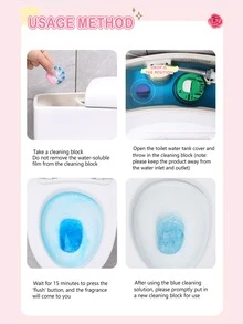 Toilet Cleaning Agent, Blue Bubble Removes Smell And Dirt, Cleans Toilet Automatically, Leaving A Nice Smell - tinh thần nhà vệ sinh hoa hồng - Xem 8