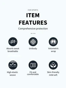 1pc Black Breathable Knee Support For Running, Cycling, Basketball, Outdoor Activities, Fitness, Hiking - Black - View 8