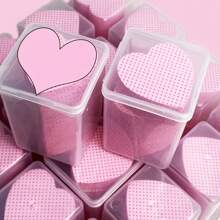 200入組粉紅色心形無紡布指甲擦,附有容器的無紡布睫毛延長膠擦,高吸水性和柔軟無紡布睫毛膠/指甲油卸妝擦,適用於睫毛延長和美甲 - 粉色 - 查看 8