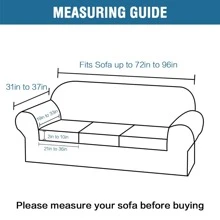 1/2/3 Seat Sofa Cover Stretch Velvet Plush Sofa Cover Slipcover Couch Chair Slipcover Protector Cushion Cover - 水鴨藍 - 查看 10