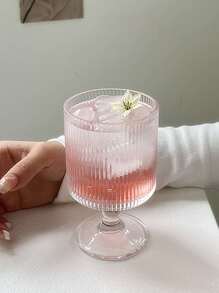 1pc/4pcs Vertical Striped Tall Glass For Juice, Ice Cream, Yogurt, Dessert And Beverage - Clear - View 5