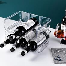 1 pieza Estante de almacenamiento de vino rojo para cocina con barra , de plástico bebida refrigerador estante - Blanco - Ver 2
