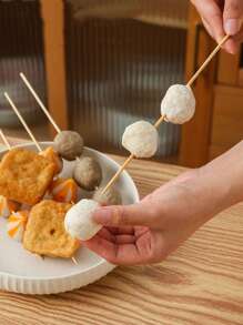 50 Piezas Brochetas De Bambú De Madera De 25 Cm/30 Cm, Herramienta De Carne De Bambú Para Barbacoa De Comida, Palillos Largos Desechables Para Parrillas De Catering De Fiestas