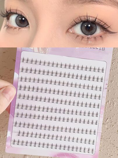 200pcs Natural-Looking Soft Long Clustered Lower Eyelashes, 6mm, From Roots To Tip, Thinner Stem, Faux Handmade Tapered Style, Suitable For Daily Wear, Manga Eyelashes, Japanese Makeup Thick And Natural Look Wispy Eyelash Extensions, Asian Korean Cosplay Anime False Eyelashes Makeup Tool Lash Clusters, Eyelash Clusters, Individual Eyelashes, Lashes, Fake Lashes