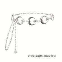 1 pezzo Cintura da donna boho con luna e sole cava, regolabile in vita, stile Y2K, adatta per Ognissanti, Natale, estate, scuola, autunno