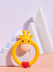 1件 寶寶黃長頸鹿形矽膠舒緩咬膠可煮防吃手神器 - 黃色 - 查看 1