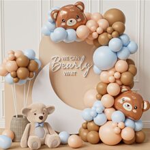 144 Cái/bộ Bóng Bay Màu Nâu & Xanh Gấu Bông, Chúng Ta Có Thể Chịu Chờ Đợi Trang Trí Tiệc Sinh Nhật Theo Chủ Đề Gấu - Nhiều màu - Xem 2
