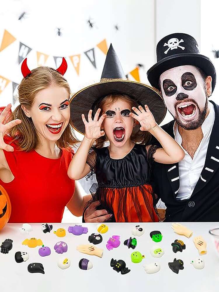 ハロウィン 可愛いフェイス入り もちもちスクイーズトイ 、かぼちゃ
