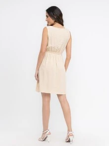 Women Dresses - Beige - View 5