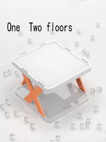 1 pieza Organizador plegable para sala de estar/dormitorio, estante DIY para zapatos sencillo, de 2 niveles, fácil de montar, disponible en 3 colores, capacidad individual de 20 kg, también se puede usar como estante de almacenamiento, ¡diseño genial!