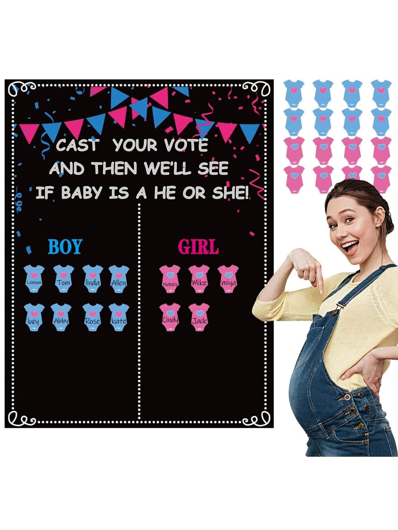 1 Set Gender Reveal Darts and Balloons Board Boy or Girl Gender Reveal