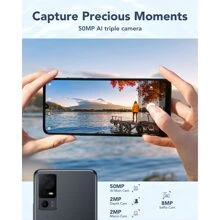 TCL 40xl 2023 無鎖定版手機 6GB + 256GB，6.75 吋 90hz 顯示器手機，智慧型手機 Android 13，50mp Ai 鏡頭，5000 Mah，4g Lte，美國版，深灰色 - 256G - 查看 5