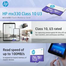HP Class 10 U3 V30 MicroSDXC 存储卡，容量可选 64GB、128GB 和 256GB，闪存卡，高速 100MB/s，C10、U3、V30、A1 编码，支持 4K 超高清和全高清分辨率，UHS-I 编码，Micro SD 卡 - 紫色 - 查看 6