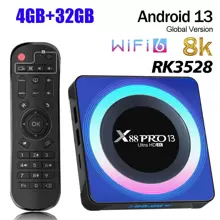 X88 PRO 13 8K Android 13 電視盒 RK3528 四核雙 WIFI6 4GB 32GB TVBOX RGB 燈機頂盒 - 美標插頭 - 查看 1