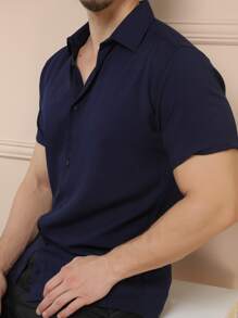 Men Shirts - Màu xanh hải quân - Xem 1
