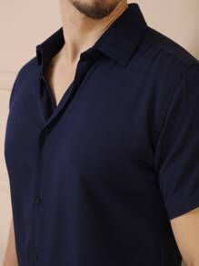 Men Shirts - Màu xanh hải quân - Xem 2