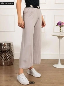 Women Pants - 淺灰色 - 查看 3