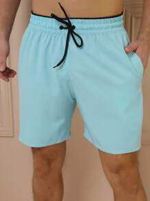 Men Shorts - 薄荷藍 - 查看 1