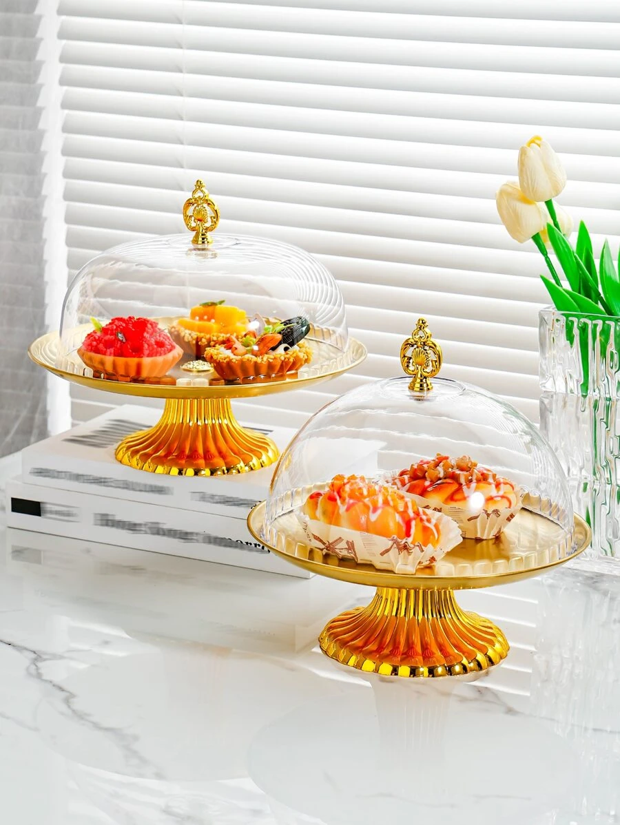 1入組金屬質感食品托盤帶蓋