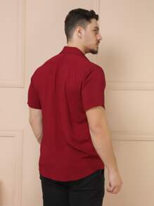Men Shirts - Burgundy - View 6