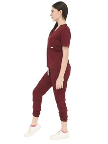 Antifluid Surgical Medical Pajamas Lady Wine - XL - View 2
