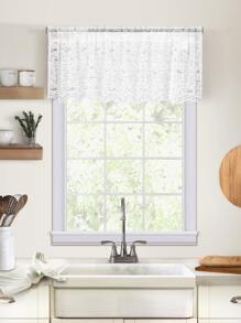 1 件刺繡蕾絲短窗簾,帶桿袋,適合廚房、咖啡廳或客廳和臥室裝飾 - H - 查看 2