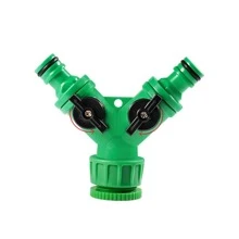 1pc Water Tap Splitter With On/off Valve, 2 Way Connector Garden Hose Splitter - Green - View 3